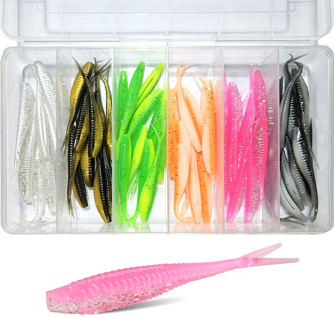 에이치컴퍼니 루어 포크테일 6종 60p, 1세트, 78g, 혼합