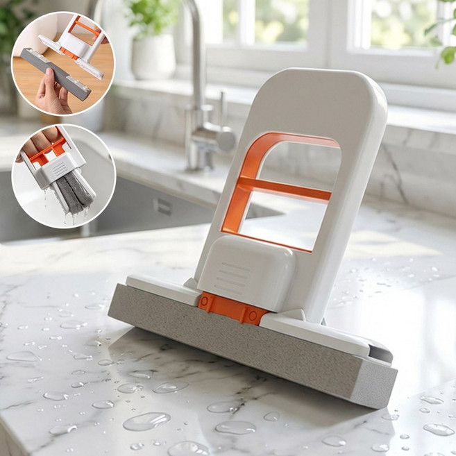 미니 밀대걸레 물흡수 스펀지 밀대 핸디형 손잡이 걸레+ 스펀지, 1세트