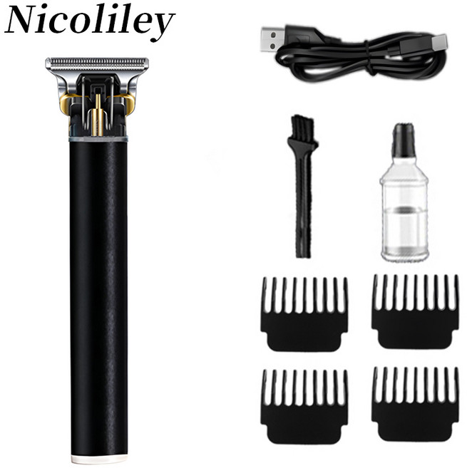 nicoliley 프로 바리깡 세트 이발기 다용도가정용 USB충전식 이발기, 블랙