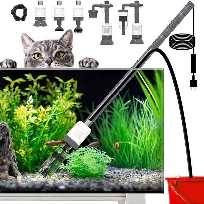 프리라이프 - 전동 사이펀 어항 클린 청소기 다기능, 1개