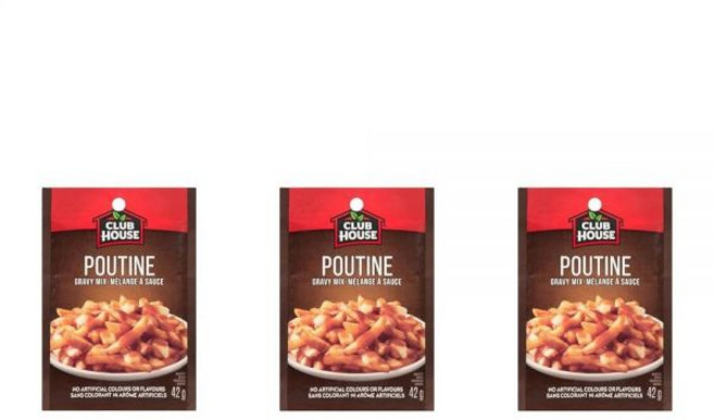Club House Poutine Gravy Mix 클럽하우스 푸틴 그레이비 믹스, Club House Poutine 그레이비 믹스 42g, 42g, 3개