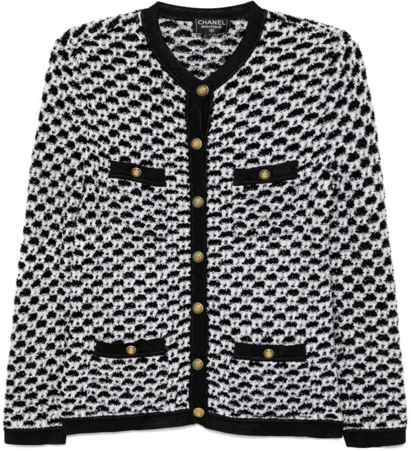 샤넬 중고 1990-2000s 텍스처 피니시 가디건