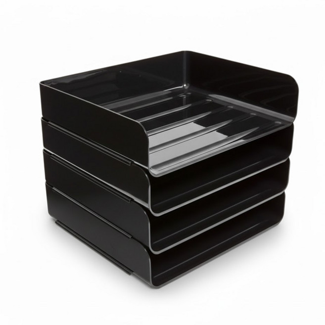 라라하우스 A4 문서 서류 트레이, 4단, 블랙