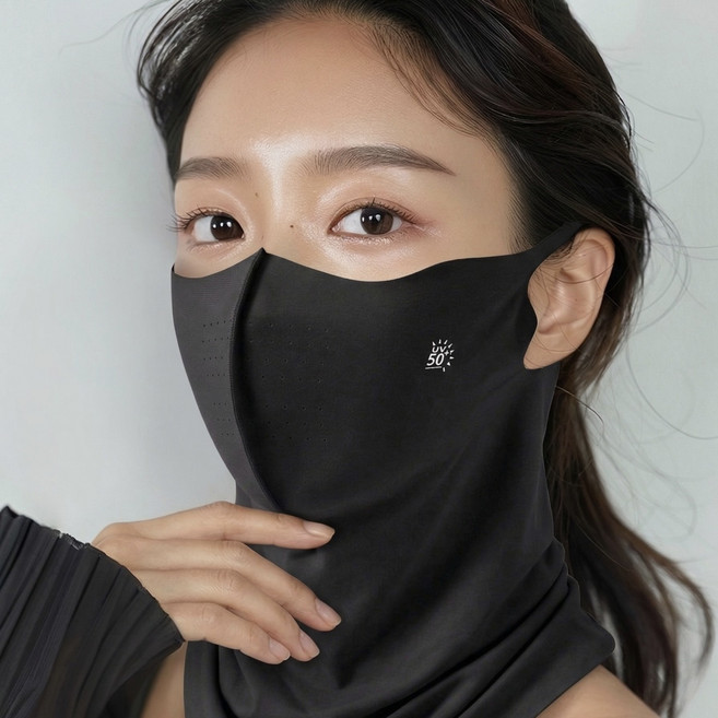 화이트클로버 자외선차단 마스크 얼굴 햇빛가리개 골프 낚시 등산 자전거 쿨 스포츠 연예인핏 마스크 1+1, wc미드나잇, 1개