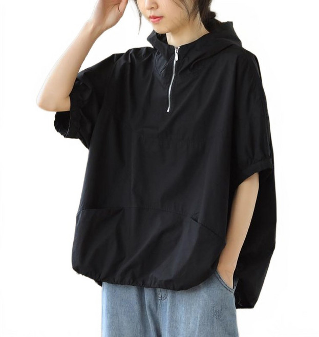 Haengbuk 포이틴 아노락반팔후드/아노락/후드/반팔티/의류/여성의류/여름