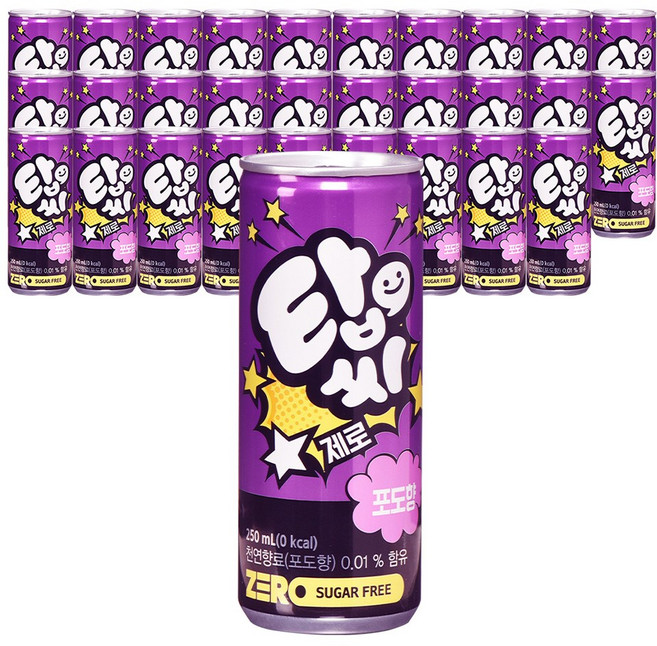 탑씨 제로 포도향, 250ml, 30개