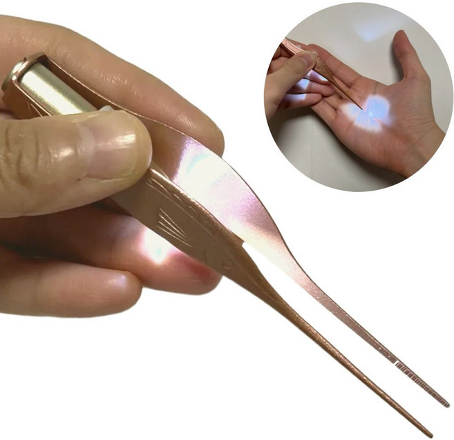 안심구매단 빛나는 LED 귀이개 조명달린 귀지핀셋, 1개, 분홍