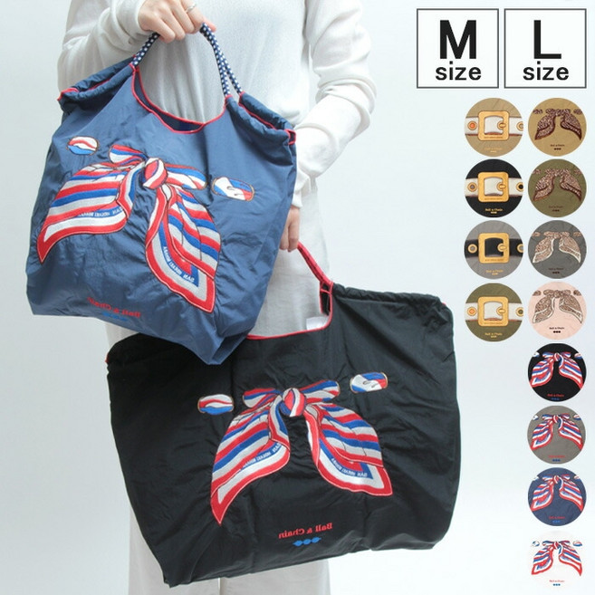 Ball&Chain 볼앤체인 에코 쇼핑 토트백 M/L 리본 벨트 자수 333003-03
