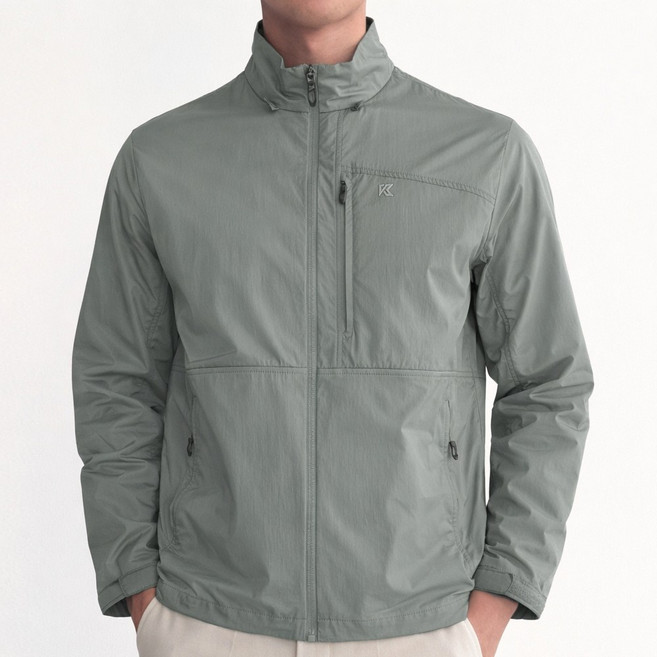 김영주스포츠 남성 후드 바람막이 KRMJ65205 골프 등산 출근 데일리 스판 경량 집업 자켓