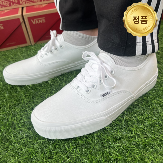 [국내매장판] 반스 어센틱 화이트 스니커즈 데일리 단화 커플 남녀공용 + HYGGELING 다용도가방