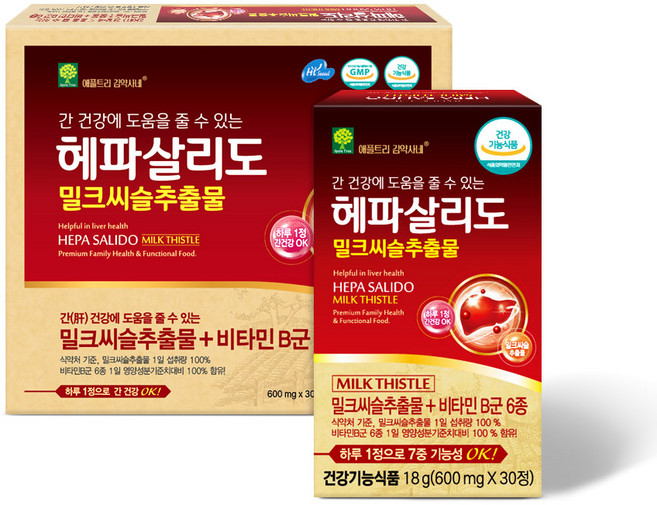 밀크씨슬추출물 비타민 B군 6종 실리마린 130mg 9종 필수아미노산 혼합분말 간 건강 2개월분, 1세트, 60정