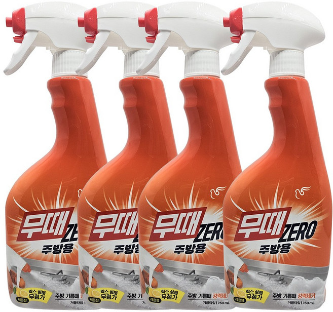 피죤 무때ZERO 주방용 세정제 750ml 4개 기름때 제거