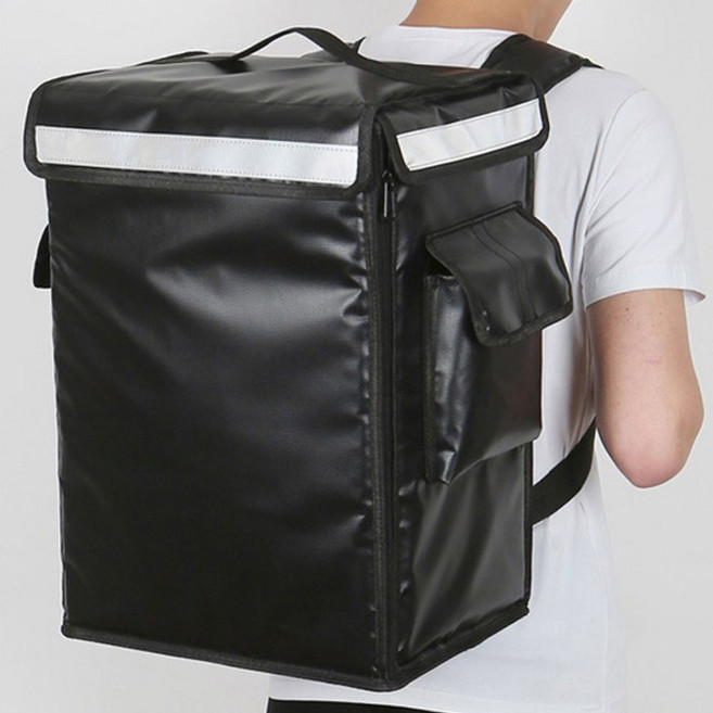 튼튼한 프레임 배달용 보온보냉 방수배달가방 탈부착칸막이 배달통, 블랙