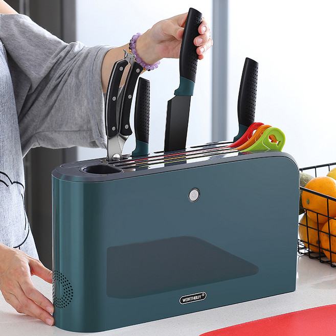 couyor 칼 살균건조기 나이프 케어 살균 건조기 수저통 도마, 화이트