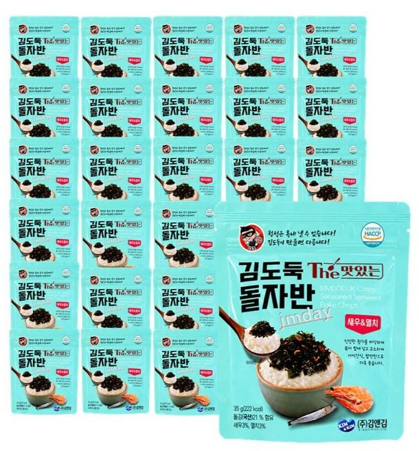 김앤김 The맛있는 돌자반 새우 멸치, 35g, 25개