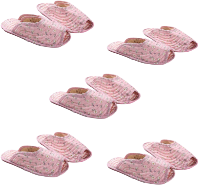 필쏘굿 실내 거실 면실내화 퀼트 덧신 슬리퍼, 20 핑크 안개꽃, 5개