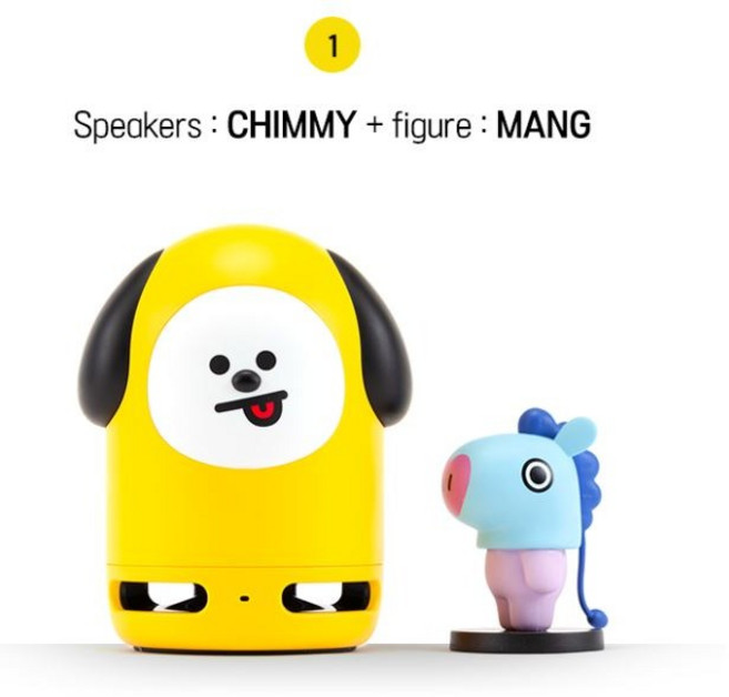 BT21 프렌즈 듀오 블루투스 스피커&피규어 아미 필수, 1번 CHIMMY+MANG