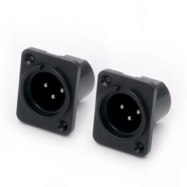 XLR 와이어 커넥터 3 핀 수 플러그 암 소켓 패널 마운트 유형 보호 커버 포함 오디오 및 비디오용 2 개, [15] 2xC1018, 한개옵션1