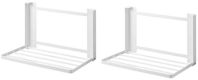 세탁기 자석선반 사이드 접이식 빨래 건조대, 2개, 화이트