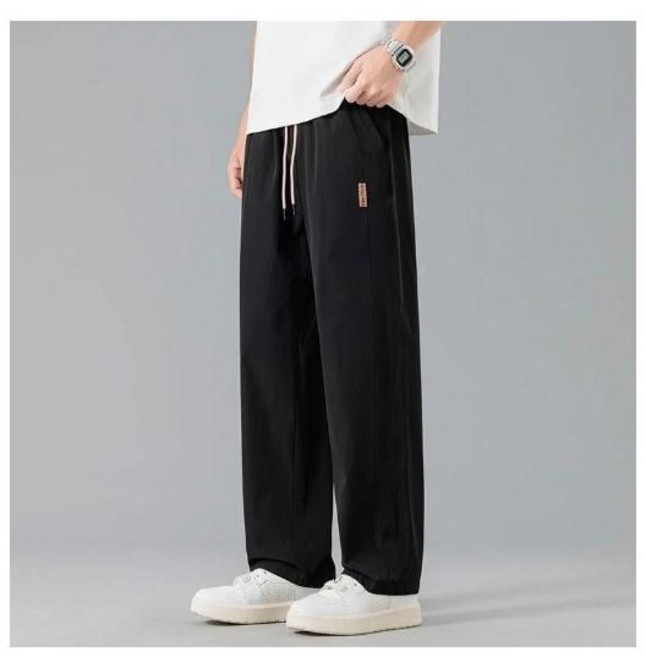 男士冰絲涼感直筒休閒褲