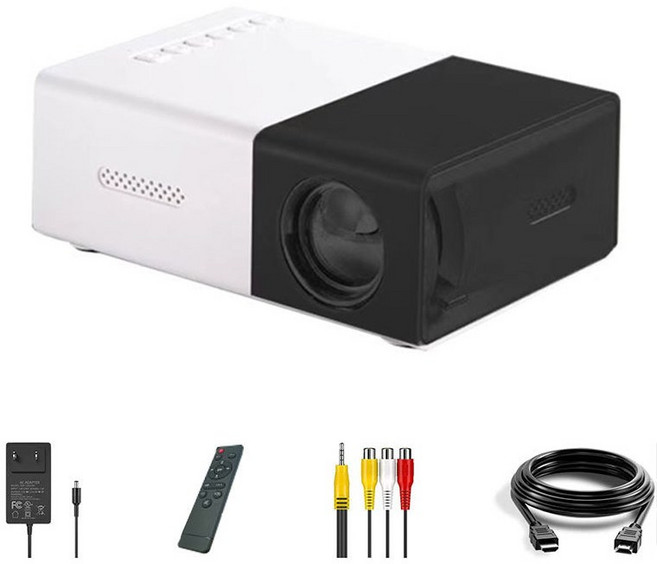 1080P 소형 빔 프로젝터 소형 휴대용 다장소 무선 최대 150인치 빔 프로젝터, 블랙, DS 빔 프로젝터