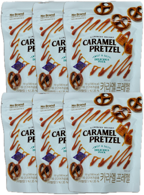 노브랜드 카라멜 프레첼, 6개, 110g