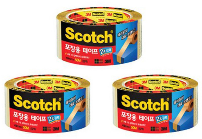 3M 포장용 테이프 리필 갈색, 3개