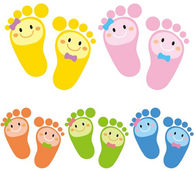 질서안전지킴이 5색발바닥스티커 / 발바닥 스티커 5색 안전스티커, 노랑