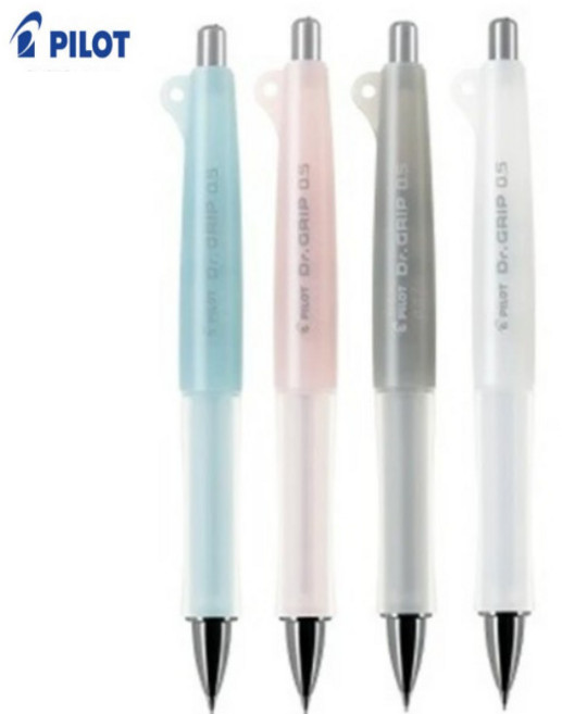 파이롯트 닥터그립 클래식 샤프 0.5mm 샤프펜슬 + 파이롯트 프릭션 3색 지워지는 볼펜0.38mm, 아이스블루, 펄그린