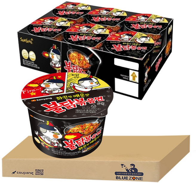 블루존 불닭볶음면 큰컵 105g (6입)