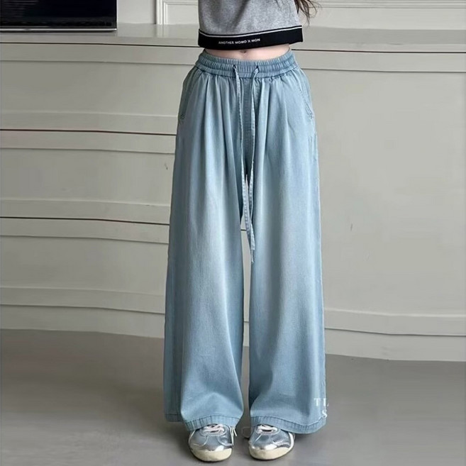 룩앤필 여아 와이드 데님 팬츠 밴딩 청바지