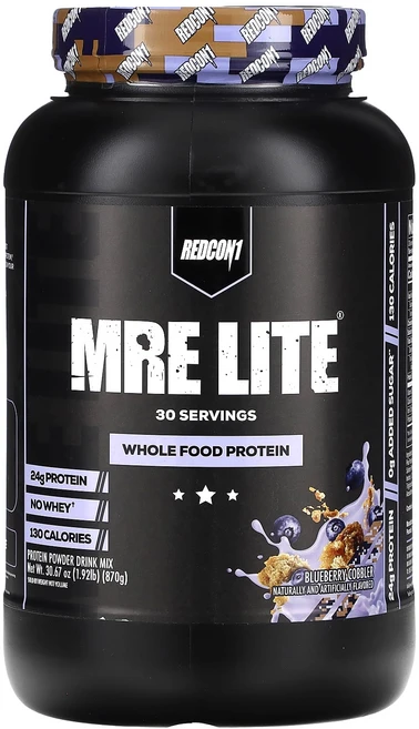 Redcon1 MRE 라이트 천연 식품 단백질 블루베리 코블러 870g(1.92lb), Redcon1MRE라이트천연식품단백질블루베리코블러870, 870g, 1개 - 쿠팡