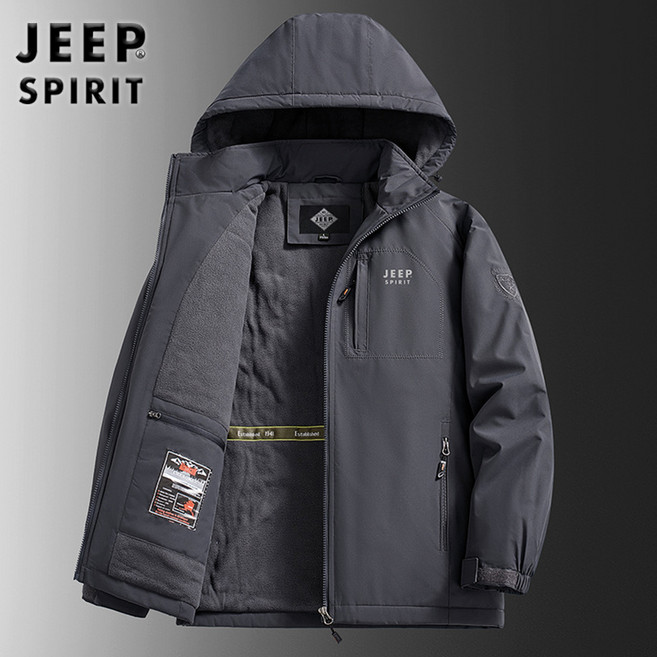 지프스피릿 가을 겨울 남성용 기모안감 캐주얼 후드집업 점퍼 9868
