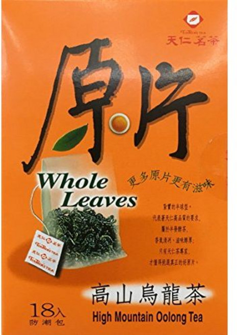 텐렌 고산 우롱차 통잎 18개 티백 2팩, 텐렌 고산 우롱차, 전체 잎, 티백 18개 (2팩), 1개, 18개입