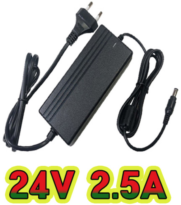 순흥전기 어댑터 DC 24V 2.5A 전원선일체형 SMPS 2500mA 모니터 아답터 직류전원장치, APS-2425, 1개