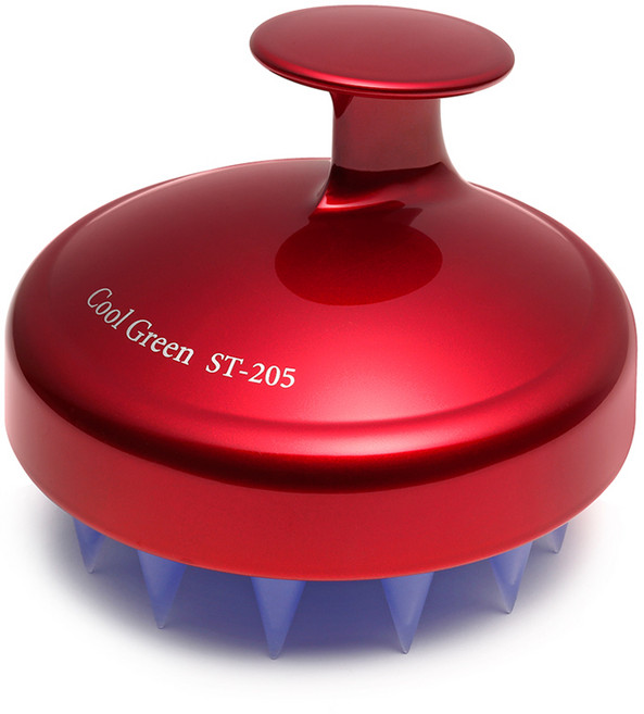 쿨그린 국내정품 두피마사지 샴푸브러쉬, 1개, 레드