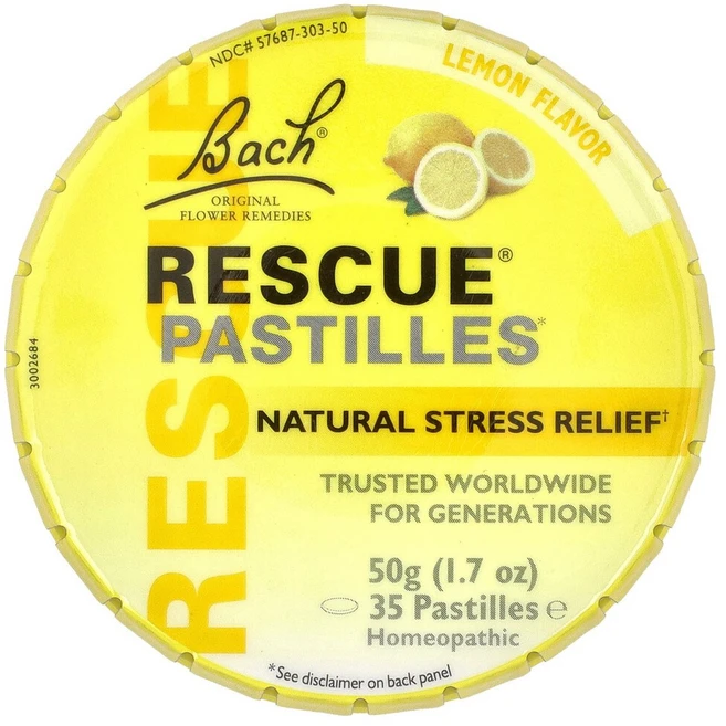 바하(Bach) 오리지널 플라워 레미디 Rescue 캔디 스트레스 레몬 맛 35개 50g(1.7oz), 1개, 50g - 쿠팡
