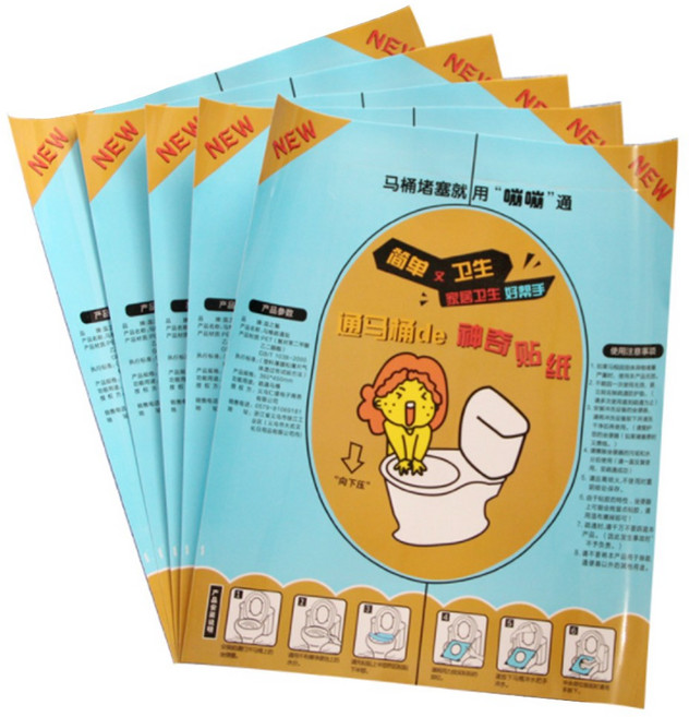 오산다 변기 뚫어뻥 스티커, 혼합색상