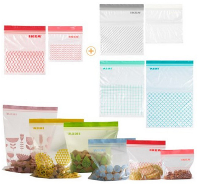 이케아 ISTAD 지퍼백 6L x 15p + 4.5L x 15p + 2.5L x 25p + 1.2L x 25p + 0.4L x 30p + 1L x 30p, 2세트