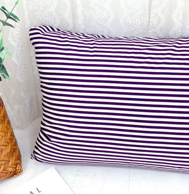 면 100% 국내산 펄 스트라이프 도트 원단 퍼플 5mm, 1개