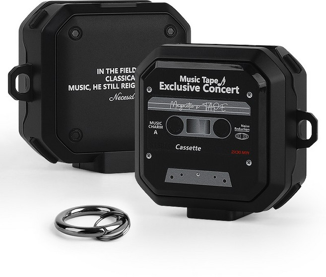 네쎄시드 카세트테이프 갤럭시 버즈 케이스, All black, 갤럭시 4 / 4 Pro, 1개