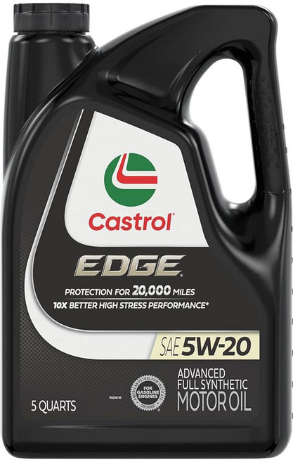 캐스트롤 EDGE 하이마일 5W-20 어드밴스드 풀 합성 모터 오일 5쿼트, 5 Quart, Advanced Full Synthetic, Oil_5W-20, 1개