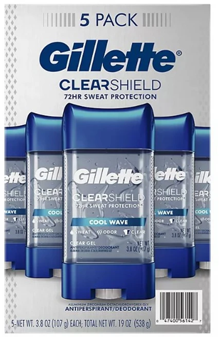 질레트 쿨웨이브 클리어젤 데오드란트 남성용 5개세트 107g Gillette Cool Wave Clear Gel, 1개, 538g - 쿠팡
