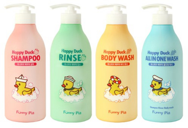 퍼니피아 해피덕 유아 키즈 스킨케어 500ml 샴푸/린스/바디워시/올인원, 1개