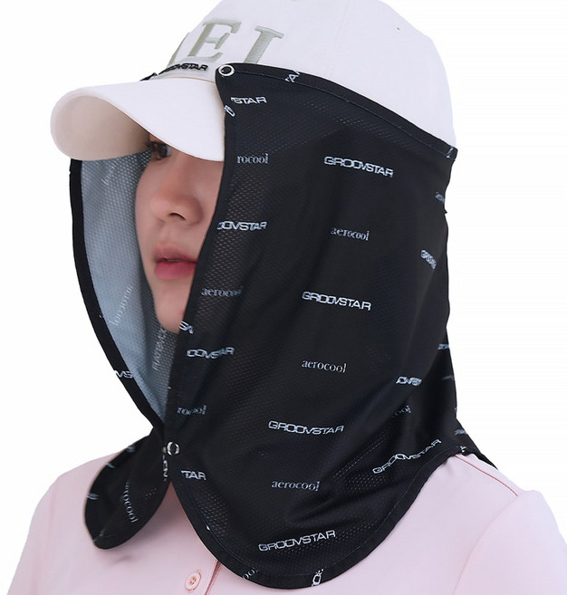 G-STAR 국산 얼굴 햇빛가리개 쿨링 선가드 캡선가드, 1개, 블랙