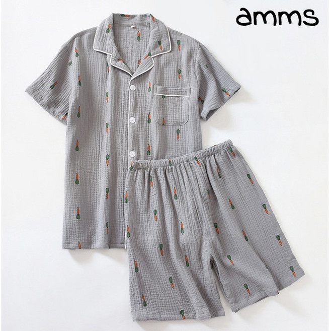 어머머스 당근 잠옷 부들부들 거즈면 커플 파자마