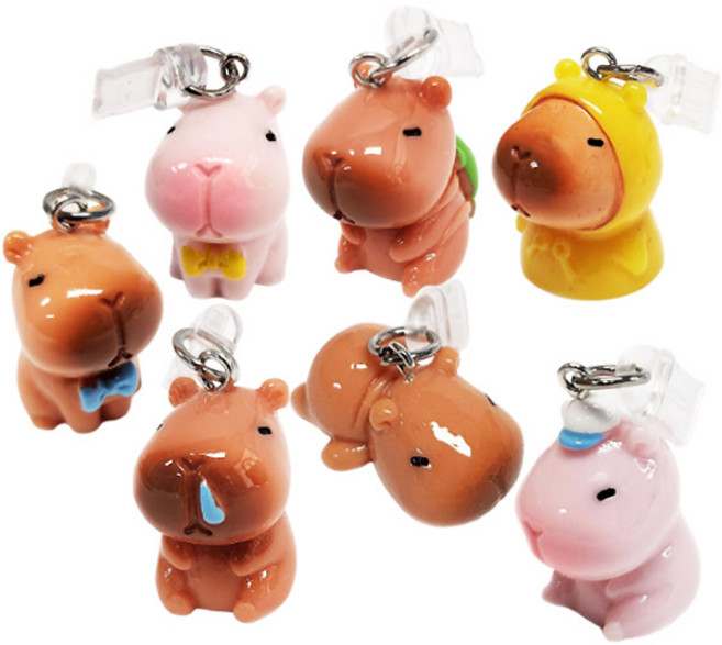 MDC 카피바라 충전단자 먼지마개 아이폰 갤럭시용 / 이물질 차단 보호캡, 1개, C타입 엎드린 카피바라