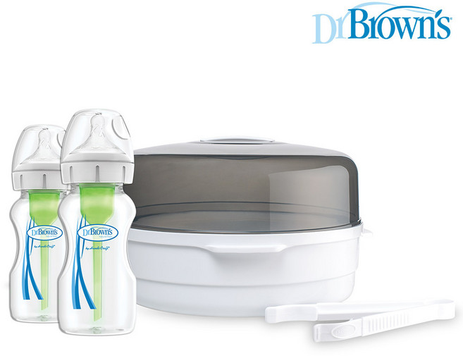 닥터브라운젖병 전자레인지 스팀소독기 + 270ml 젖병 2개입 세트, 젖병소독기세트