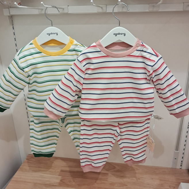 아가방 가을 신상~~ 면100%~무형광~ 실내복 겸 외출복~ 편안하게 쏘옥~ 어린이집 활동복으로도 추천~~