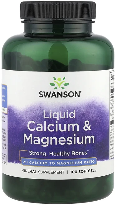 Swanson 액상 칼슘 & 마그네슘 소프트젤 100정, Swanson 액상 칼슘  마그네슘 소프트젤 100정, 1개 - 쿠팡